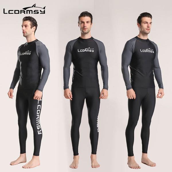 ラッシュガード 長袖 メンズ トップス セパレート水着 リント ハーフパンツ 速乾 レギンス 水陸両...