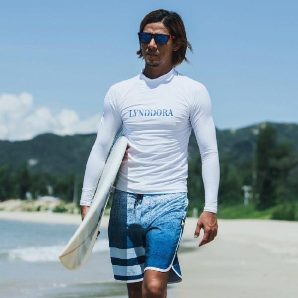 長袖 メンズ ラッシュガード 水陸両用 日焼け対策 速乾 セットアップハーフパンツあり Tシャツ ス...