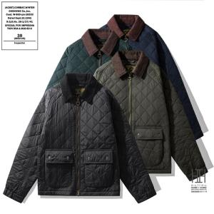 キルティング ジャケット 中綿コート メンズ コーデュロイ襟 襟付き ダイヤ柄 ダブルジップ ポケット 防寒 暖か あったか 保温 アウトドア ビジネス ワークマン