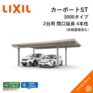 カーポートST 3000タイプ 2台用 W7284×L6053 55・18-60型 ロング柱25 間口延長 4本柱 積雪100cm カーポート LIXIL 旧テリオスポートIII