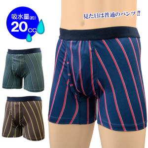 失禁パンツ 尿漏れパンツ 男性用 セット メンズ ボクサータイプ 軽失禁 メッシュ ネイビー グリーン ブラウン スマートボクサーパンツ トラッドタイプ3色組｜justpartner