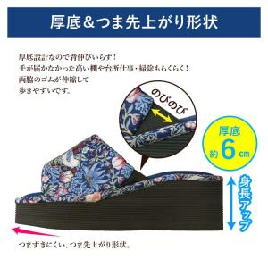 室内履き 厚底タイプ つま先上がり いちご泥棒...の詳細画像3