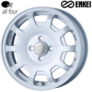 ENKEI エンケイ all four オール フォー 15インチ 5.0J 4H100 +45 パールホワイト アルミホイール単品 4本セット 送料無料