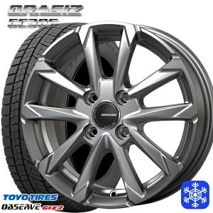 185/70R14インチ TOYO OBSERVE GIZ2 トーヨー オブザーブ ギズ2 5.0J 4H100 スタッドレスタイヤホイール4本セット クレイシズ GC36F シルバー｜justparts