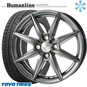 185/70R14インチ TOYO OBSERVE GIZ2 トーヨー オブザーブ ギズ2 5.5J 4H100 スタッドレスタイヤホイール4本セット ヒューマンライン HS08｜justparts