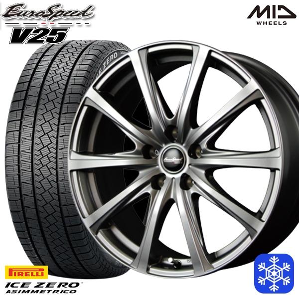 225/60R17インチ ピレリ アイスゼロアシンメトリコ 5H114.3 スタッドレスタイヤホイー...