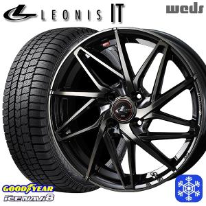 185/70R14インチ グッドイヤー アイスナビ8 ICE NAVI8 5.5J 4H100 スタッドレスタイヤホイール4本セット ウェッズ レオニス IT PBMC/TI｜justparts