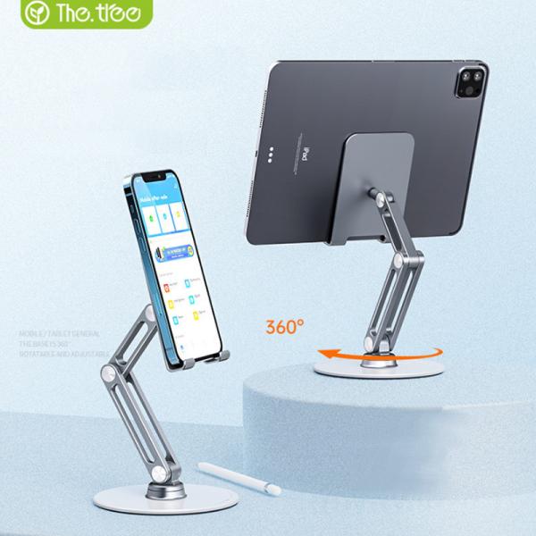タブレットスタンド iPad iPhone Android 床置き アルミ アーム 卓上 折り畳み式...