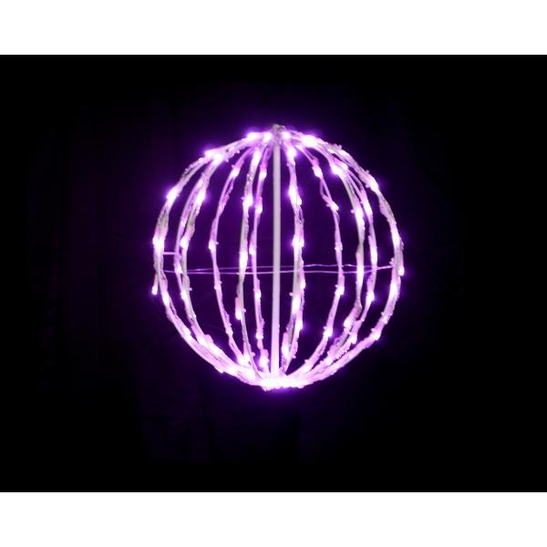 コロナ産業　ラインボール30cm　ピンク色LED70球　NEWバージョン　30W連結可　常点プラグコ...