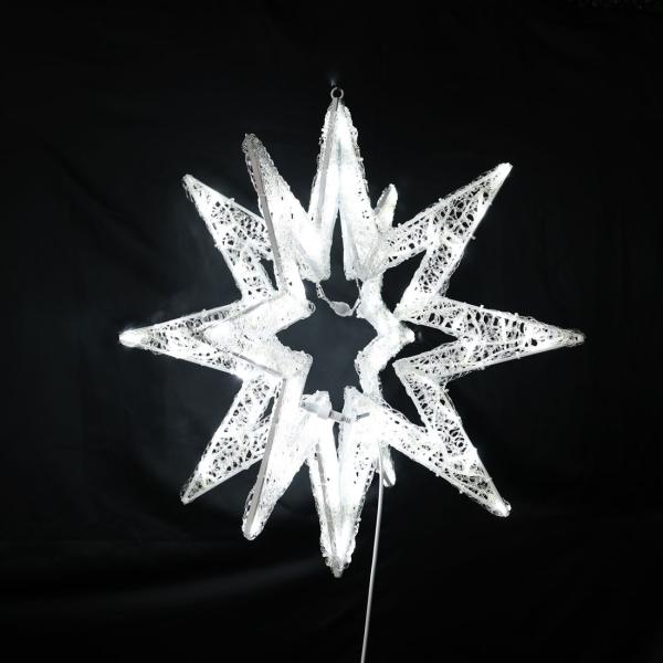 コロナ産業　フラッシュクロス　バースト80白LED120球　電源コード180cm付　3Dスターモチー...