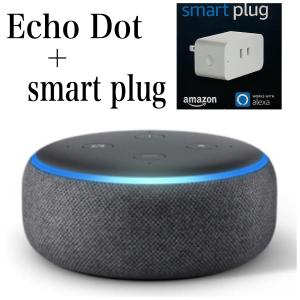 ■送料無料■ Amazon Echo Dot  エコードット with Alexa ＋ Amazon純正 スマートプラグ  セット商品  チャコール｜jutteu