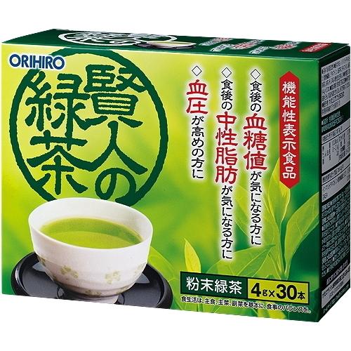 【送料無料】オリヒロ 賢人の緑茶 30本 (4g×30本)｜食後の血糖値・中性脂肪が気になる方、血圧...