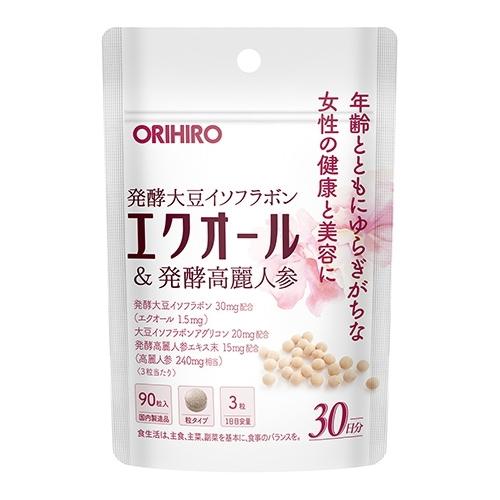 【送料無料】エクオール＆発酵高麗人参　90粒（30日分） オリヒロ 大豆イソフラボン