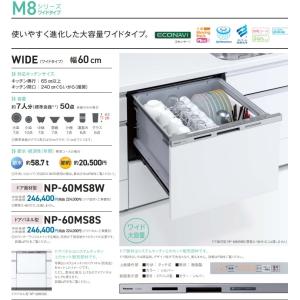 【新発売】PANASONICビルトイン食洗機M8シリーズNP-60MS8Wワイド60cm　「ドア面材タイプ」　会社、個人事業主、店舗様限定。