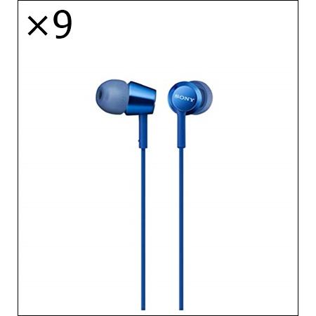 【9個セット】ソニー イヤホン MDR-EX155 : カナル型 ブルー MDR-EX155 LI