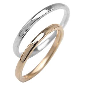 結婚指輪 ペアリング シンプル ストレート ピンクゴールドK...