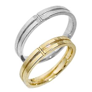 クロスペアリング 結婚指輪 K10ＹG K10WG デザイン マリッジリング 指輪 カップル 安い 注文製作 プレゼント ギフト 受注｜jwl-i