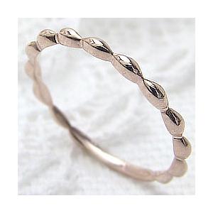 指輪 レディース ピンキーリング マーキスリング エタニティリング ピンクゴールドK10 注文製作 プレゼント ギフト 受注