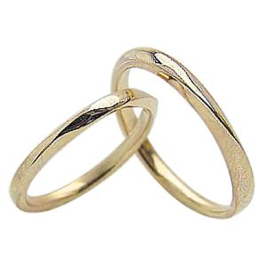結婚指輪 マリッジリング シンプルデザイン イエローゴールドK10 ペアリング 2本セット 10金 受注｜jwl-i