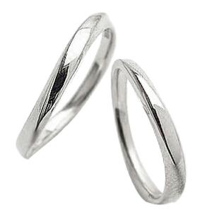結婚指輪 マリッジリング デザインリング ホワイトゴールドK18 ペアリング 2本セット 受注｜jwl-i