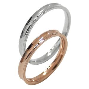 結婚指輪 マリッジリング ピンクゴールドK10 ホワイトゴー...