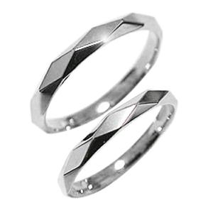 結婚指輪 ひし形カット マリッジリング ホワイトゴールドK10