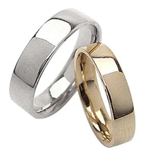 結婚指輪 平打ち 幅広 ペアリング K18YG ...の商品画像