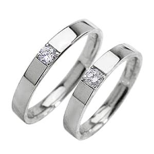 結婚指輪 プラチナ 一粒 ダイヤモンド 0.1ct マリッジリング Pt900 ペアリング 2本セット 受注｜jwl-i