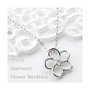 Jewelry i ネックレス レディース プラチナ フラワーネックレス 一粒 