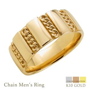 Jewelry i（ジュエリーアイ） 平打ち リング 7mm幅 18金 指輪 メンズ