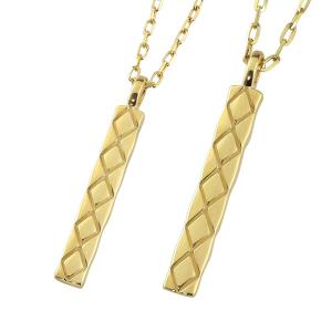 ペアネックレス 10金  K10 キルティング  プレート シンプル ペンダント 2個セット 大人 安い ゴールド  シンプル カップル プレゼント 受注製作 ギフト 受注