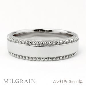 Jewelry i（ジュエリーアイ） ミル打ち リング 5mm幅 プラチナ 指輪