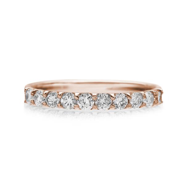 ハーフ エタニティリング ダイヤ 0.3ct 18金 ゴールド K18 PG 指輪 リング  天然ダ...