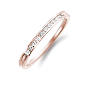 ハーフ エタニティリング レール留 ダイヤ 0.1ct 18金 ゴールド ハーフ エタニティリング レール留 ダイヤ 0.1ct 18金 ゴールド