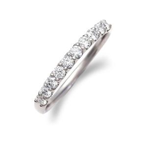 ハーフ エタニティリング ダイヤ 0.3ct プラチナ Pt 指輪 リング  天然ダイヤモンド 日本製 5号〜15号｜jwlegan