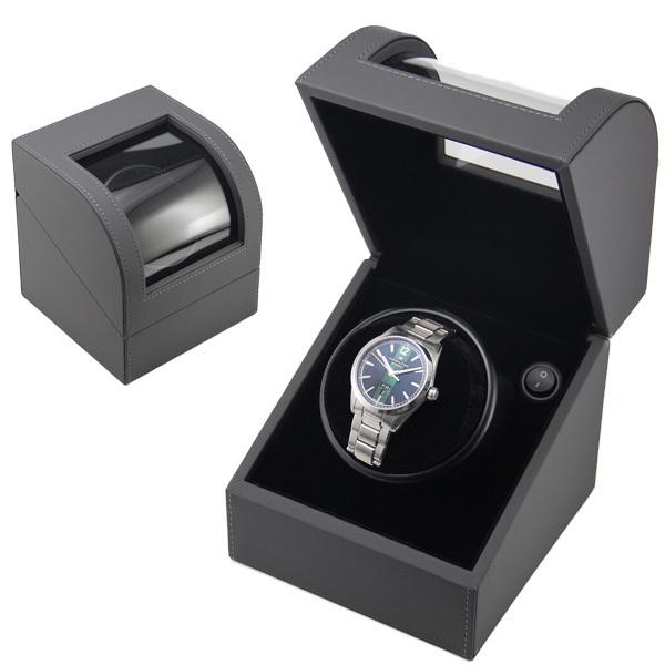 マブチモーター搭載　まじめなウォッチワインダー　USB給電　レザー調　グレー　IG-ZERO105B...