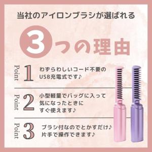ヘアアイロン ストレート ブラシ ヒートブラシ ミニ アイロン カール