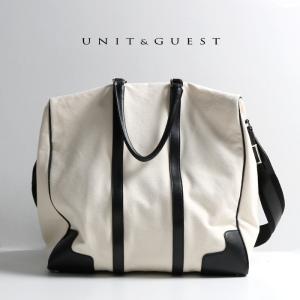 UNIT&GUEST ユニットアンドゲスト キャンバス レザー ショルダー トートバッグ 430-9280910 バッグ 鞄 大きめ かばん ショルダーバッグ ハンドルバッグ 女性｜jxt-style