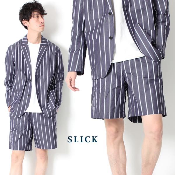 SLICK スリック 80/2 ストライプ ショートパンツ Shorts ショーツ 5269409 ...