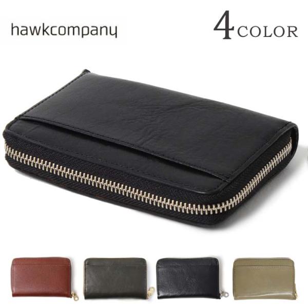 HawkCompany ホークカンパニー h.k.c. レザー ラウンドジップウォレット 7252 ...