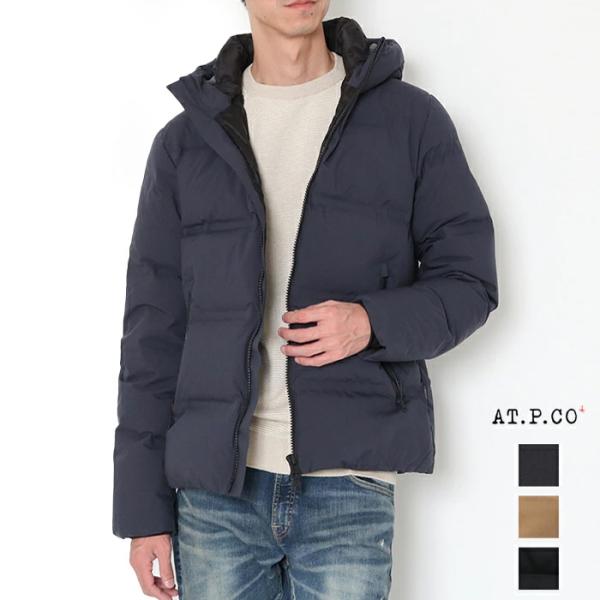 アティピコ AT.P.CO ダウンジャケット メンズ フード付きヒートシールパッド入り シンプル 上...