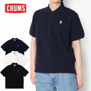 CHUMS チャムス ブービー ポロシャツ CH02-1190 メンズ 半袖 半袖ポロ ブラック ホワイト ネイビー ブービーバード ロゴ 春服 夏服