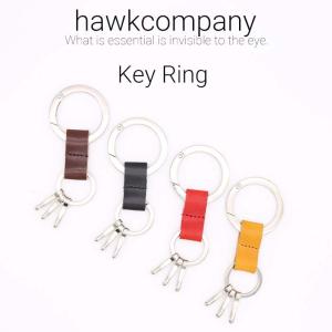 Hawk Company イタリア レザー ニッケル フリーカラビナ キーホルダー Lot/6274 キーリング 牛革 メンズ レディース 男女兼用 黒 赤 黄 茶 プレゼント ギフト｜jxt-style