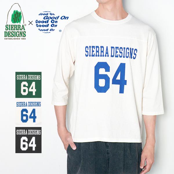 グッドオン×シエラデザインズ 64 Tシャツ 7分袖 コラボtシャツ フットボールtシャツ ユニセッ...