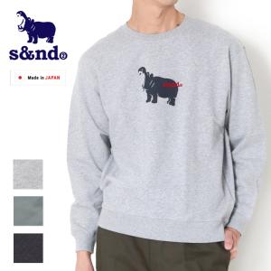 s&nd セカンド スウェット メンズ カレッジロゴ 長袖 クルーネック