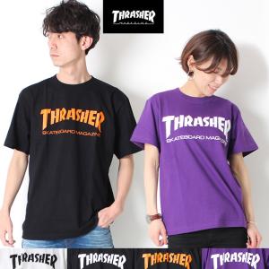 THRASHER スラッシャー ロゴT 半袖 トップス マグロゴ MAG LOGO S/S TEE TH8101 LOGO スケーター ストリート プレゼント リンクコーデ お揃い STREET｜jxt-style