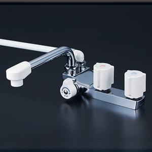 KVK KF100G3N KVK 一時止水付2ハンドルシャワー 150mmパイプ 一般地用