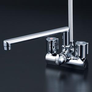 KF206GN　KVK　デッキ形一時止水付２ハンドルシャワー　240mmパイプ付　一般地用