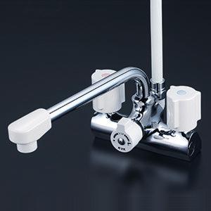 【在庫あり】KF206N　KVK　デッキ形一時止水付２ハンドルシャワー　220mmパイプ付　一般地用
