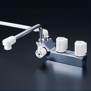 KF207ZN　KVK　デッキ形一時止水付２ハンドルシャワー（左側シャワー）　寒冷地用